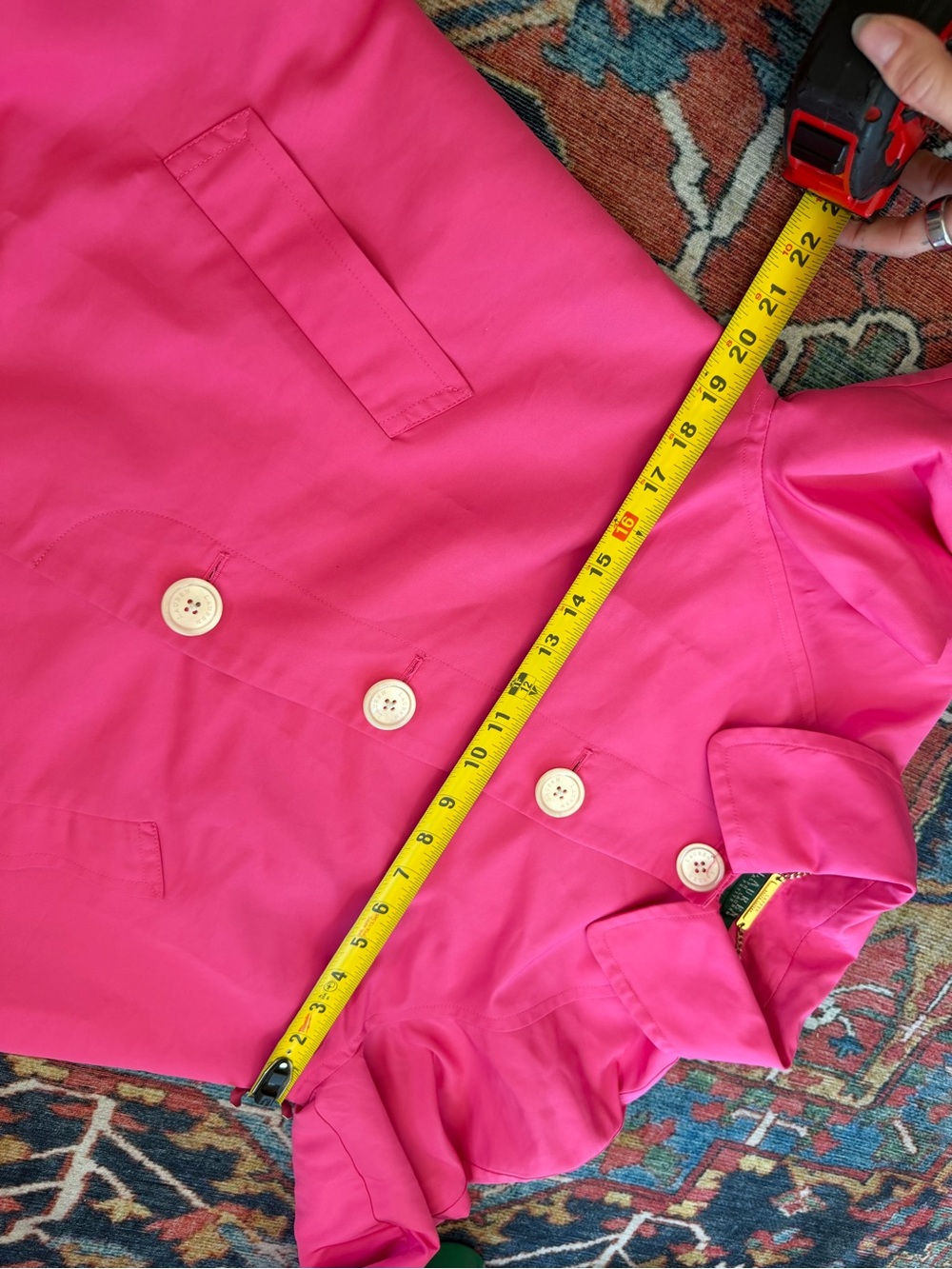 Ralph Lauren pink cropped trench coat jacket petite - Picture 7 of 9